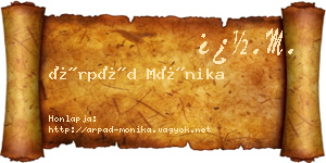 Árpád Mónika névjegykártya