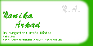 monika arpad business card